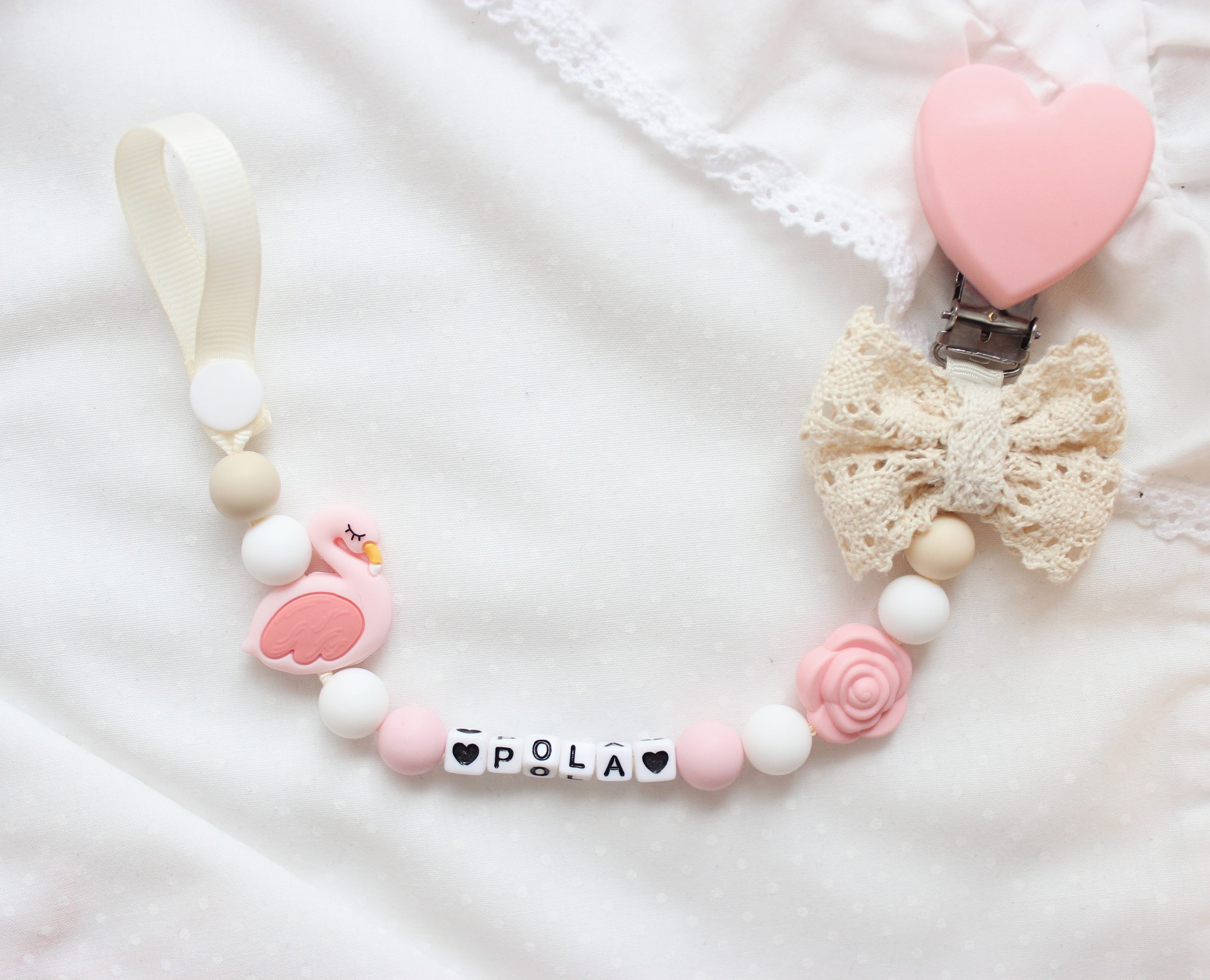 Zawieszka do smoczka Fleming / Tasiemka + klips silikonowy