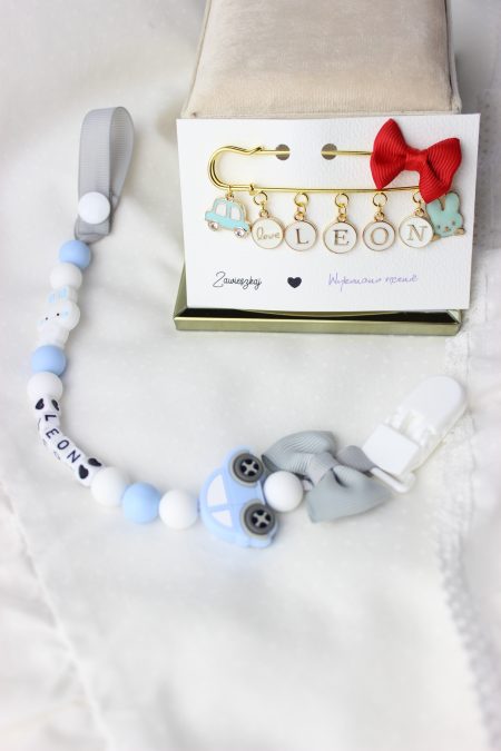 Zawieszka do smoczka 'niebieski króliczek’