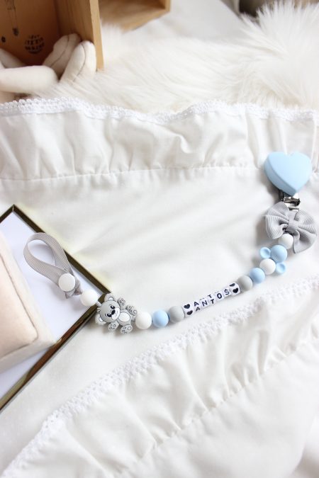 Zawieszka do smoczka „błękitne serduszko”