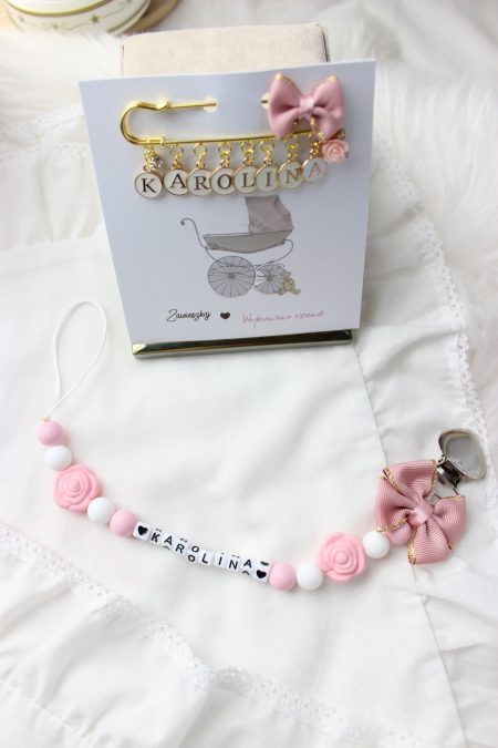 Zawieszka na sznureczku „różowe róże”