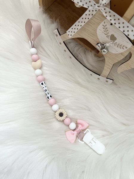 Zawieszka do Smoczka Beżowa Stokrotka