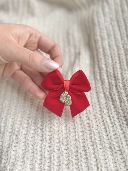 Kokardka ze stopkami z cyrkoniami