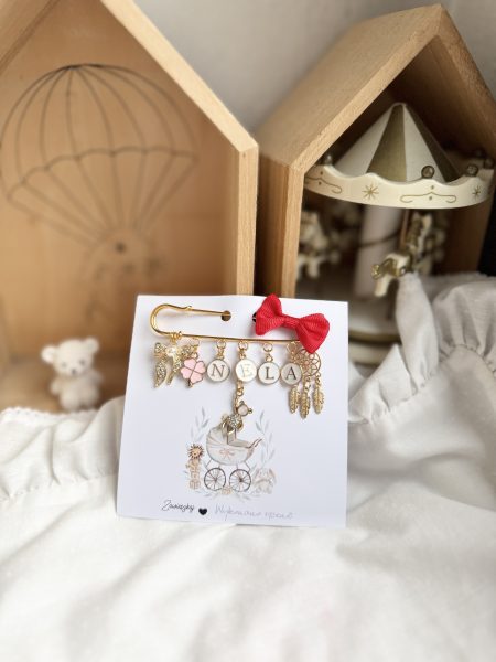 Agrafka ~ kokardka z cyrkoniami